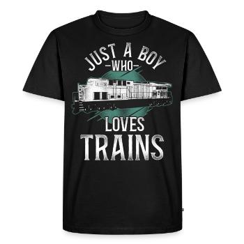 Conducteur de train diesel de marchandises - T-shirt Premium bio Homme - noir - Devant - Nico (187cm)