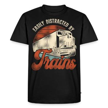 Conducteur de train diesel de marchandises - T-shirt Premium bio Homme - noir - Devant - Nico (187cm)