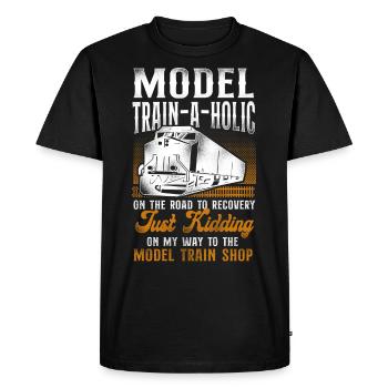 Conducteur de train diesel de marchandises - T-shirt Premium bio Homme - noir - Devant - Nico (187cm)