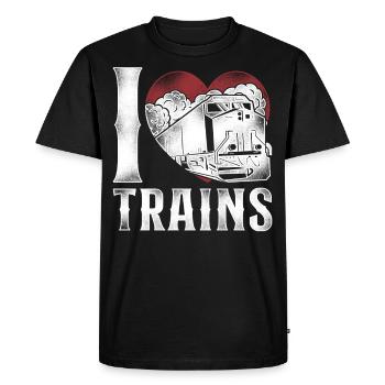 Conducteur de train diesel de marchandises - T-shirt Premium bio Homme - noir - Devant - Nico (187cm)