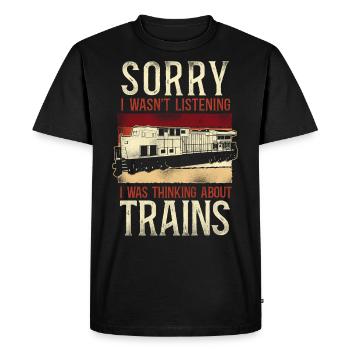 Conducteur de train diesel de marchandises - T-shirt Premium bio Homme - noir - Devant - Nico (187cm)