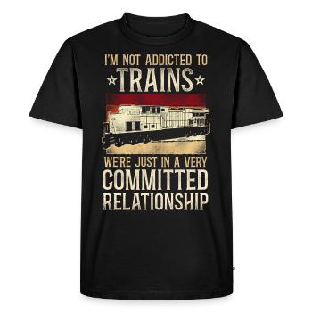 Conducteur de train diesel de marchandises - T-shirt Premium bio Homme - noir - Devant - Nico (187cm)
