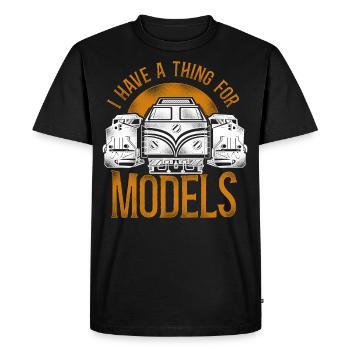 Conducteur de train diesel de marchandises - T-shirt Premium bio Homme - noir - Devant - Nico (187cm)