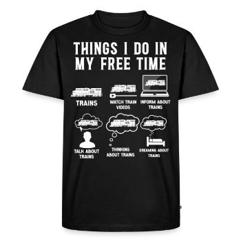 Conducteur de train diesel de marchandises - T-shirt Premium bio Homme - noir - Devant - Nico (187cm)
