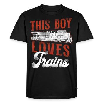 Conducteur de train diesel de marchandises - T-shirt Premium bio Homme - noir - Devant - Nico (187cm)