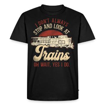 Conducteur de train diesel de marchandises - T-shirt Premium bio Homme - noir - Devant - Nico (187cm)