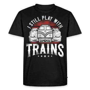 Conducteur de train diesel de marchandises - T-shirt Premium bio Homme - noir - Devant - Nico (187cm)