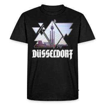 Dusseldorf Germany City Skyline Home Love - Men's Premium Organic T-Shirt - black - Front - Nico (187cm)