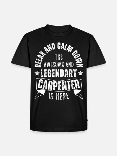 Legendärer Zimmerer Beruf Zimmermann - Männer Premium Bio T-Shirt - Schwarz
