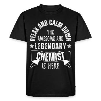 Profession de chimiste légendaire - T-shirt Premium bio Homme - noir - Devant - Nico (187cm)