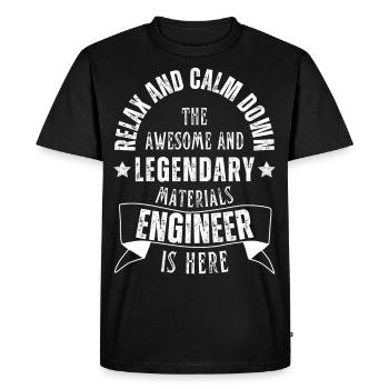 L’ingénieur en matériaux légendaire est une profession ici - T-shirt Premium bio Homme - noir - Devant - Nico (187cm)