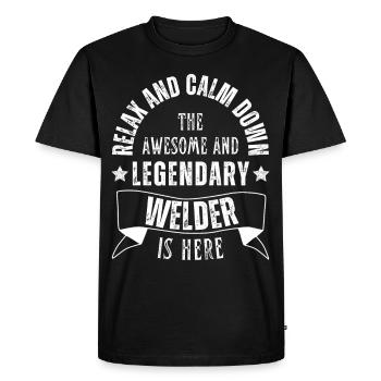 Legendary welder profession - Men's Premium Organic T-Shirt - black - Front - Nico (187cm)