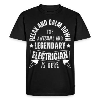 Électricien légendaire Profession technicien en électronique - T-shirt Premium bio Homme - noir - Devant - Nico (187cm)