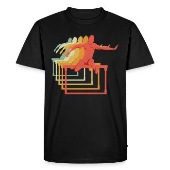 Haies Haies Hurdler Running Runner Athlètes - T-shirt Premium bio Homme - noir - Devant - Nico (187cm)