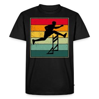 Haies Haies Hurdler Running Runner Athlètes - T-shirt Premium bio Homme - noir - Devant - Nico (187cm)