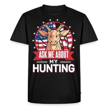 Chasseur de cerfs de Buck Américain - T-shirt Premium bio Homme - noir - Devant - Nico (187cm)