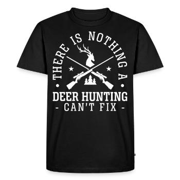 Chasseur de cerfs de cerfs de Chevreuil il y a - T-shirt Premium bio Homme - noir - Devant - Nico (187cm)