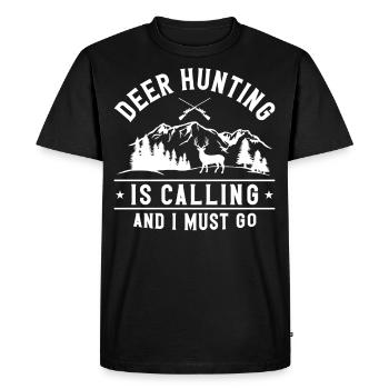 Chasse au cerf chasseur de cerfs - T-shirt Premium bio Homme - noir - Devant - Nico (187cm)