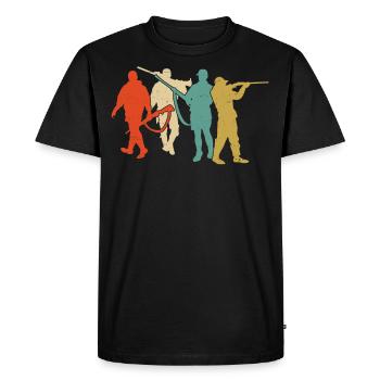 Chasseur de cerfs Buck Retro - T-shirt Premium bio Homme - noir - Devant - Nico (187cm)