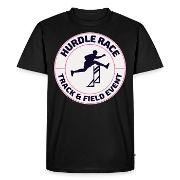 Haies Haies Hurdler Running Runner Athlètes - T-shirt Premium bio Homme - noir - Devant - Nico (187cm)