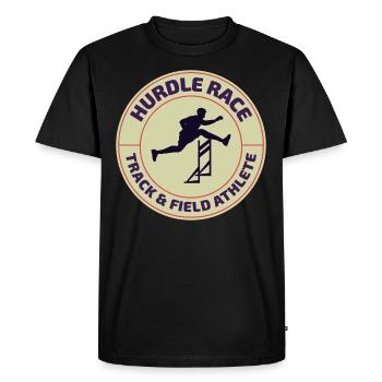 Haies Haies Hurdler Running Runner Athlètes - T-shirt Premium bio Homme - noir - Devant - Nico (187cm)