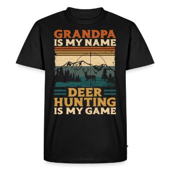 Chasseur de cerfs buck - T-shirt Premium bio Homme - noir - Devant - Nico (187cm)