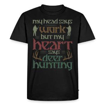 Chasseur de cerfs Buck Ma tête - T-shirt Premium bio Homme - noir - Devant - Nico (187cm)
