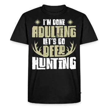 Chasseur de cerfs Buck J’ai terminé - T-shirt Premium bio Homme - noir - Devant - Nico (187cm)