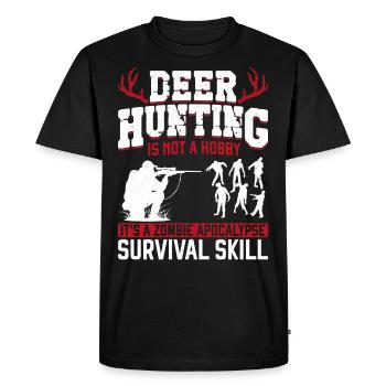 Chasseur de cerfs Buck Zombie - T-shirt Premium bio Homme - noir - Devant - Nico (187cm)
