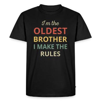Correspondant frère aîné Je fais les règles - T-shirt Premium bio Homme - noir - Devant - Nico (187cm)