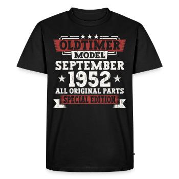 Oldtimer September 1952 70th birthday gift - Men's Premium Organic T-Shirt - black - Front - Nico (187cm)