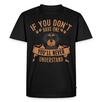 Teckel Légendaire Teckel Vintage Rétro - T-shirt Premium bio Homme - noir - Devant - Nico (187cm)