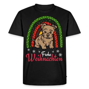 Mignon Silky Terrier Puppy Kawaii Noël - T-shirt Premium bio Homme - noir - Devant - Nico (187cm)