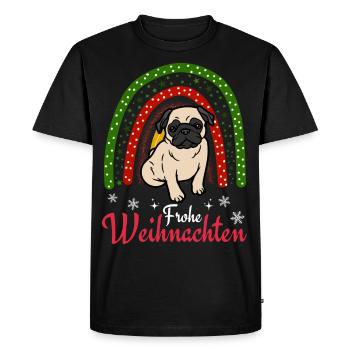 Christmas Sweet Pug Lover Kawaii - Men's Premium Organic T-Shirt - black - Front - Nico (187cm)