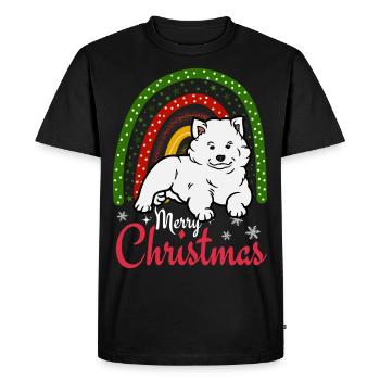 Doux Samoyed amoureux des chiots Kawaii Noël - T-shirt Premium bio Homme - noir - Devant - Nico (187cm)