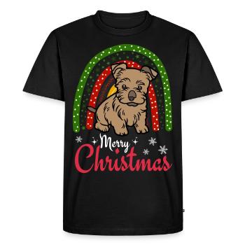 Mignon Silky Terrier Puppy Kawaii Noël - T-shirt Premium bio Homme - noir - Devant - Nico (187cm)