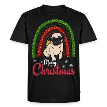 Christmas Sweet Pug Lover Kawaii - Men's Premium Organic T-Shirt - black - Front - Nico (187cm)