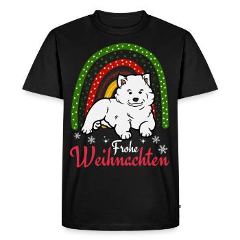 Doux Samoyed amoureux des chiots Kawaii Noël - T-shirt Premium bio Homme - noir - Devant - Nico (187cm)