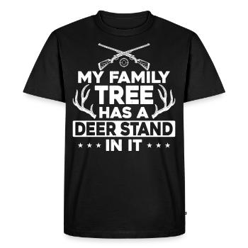 Chasseur de cerfs Buck Ma famille - T-shirt Premium bio Homme - noir - Devant - Nico (187cm)