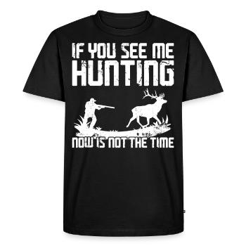 Chasseur de cerfs buck si vous - T-shirt Premium bio Homme - noir - Devant - Nico (187cm)