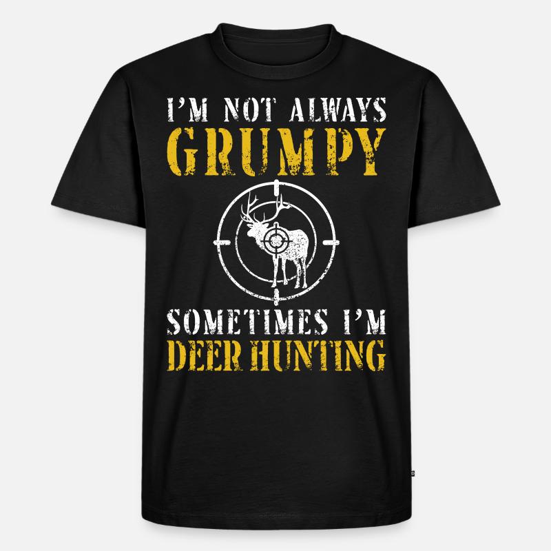Buck Deer Hunting Hunter Dad - Männer Premium Bio T-Shirt - Schwarz