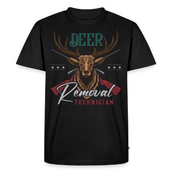 Chasse au cerf chasseur de cerfs - T-shirt Premium bio Homme - noir - Devant - Nico (187cm)
