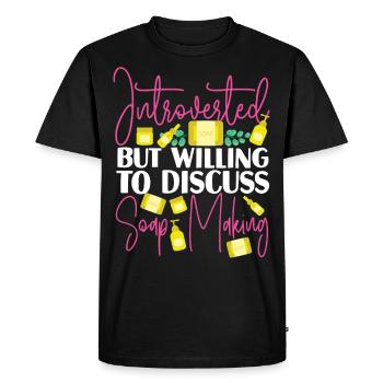 Soap Making Crafting Introverted - Men's Premium Organic T-Shirt - black - Front - Nico (187cm)