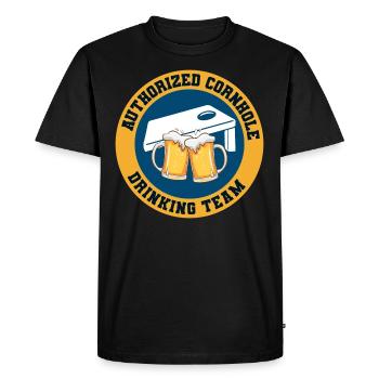 Cornhole Drinking Bean Bag Toss Jeu de pelouse en plein air - T-shirt Premium bio Homme - noir - Devant - Nico (187cm)