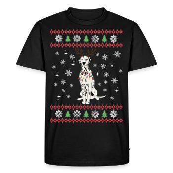 Amoureux de Noël dalmate - T-shirt Premium bio Homme - noir - Devant - Nico (187cm)