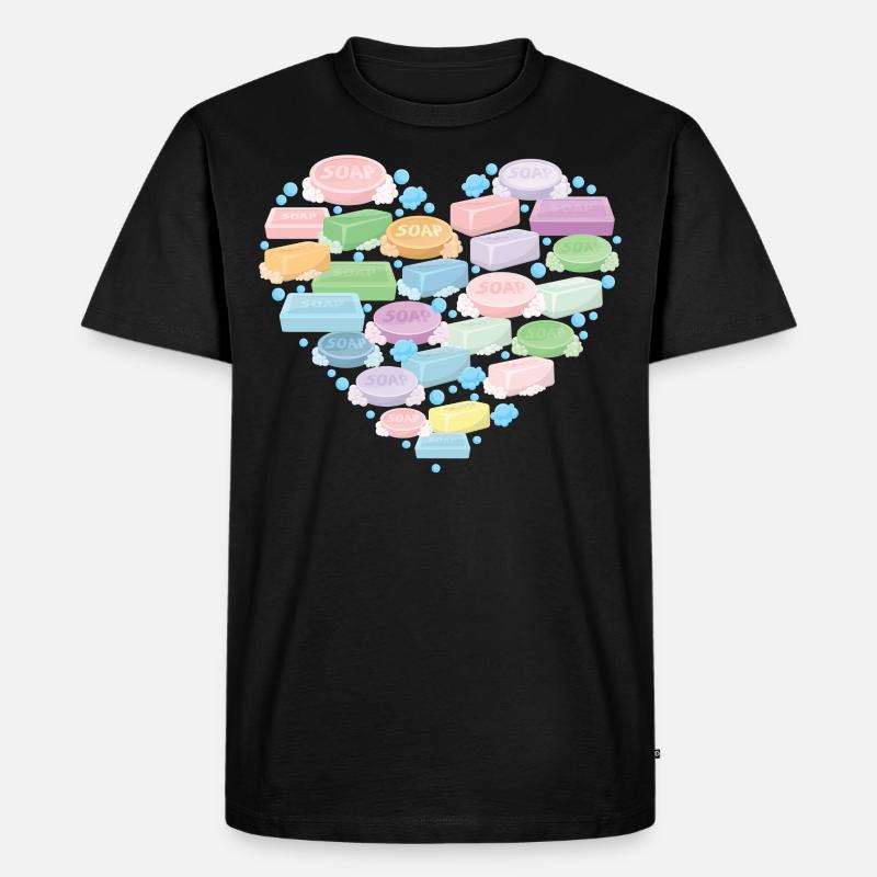 Soap Making Crafting Heart - Männer Premium Bio T-Shirt - Schwarz