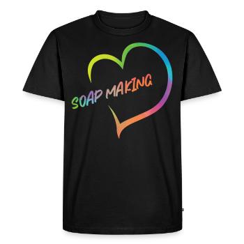 Soap Making Crafting Heart - Men's Premium Organic T-Shirt - black - Front - Nico (187cm)