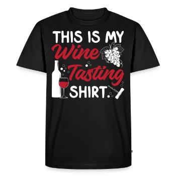 Dégustation de vin de sommelier - T-shirt Premium bio Homme - noir - Devant - Nico (187cm)