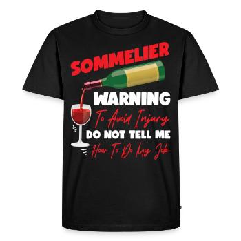 Sommelier Wine Drinking Tasting - Men's Premium Organic T-Shirt - black - Front - Nico (187cm)