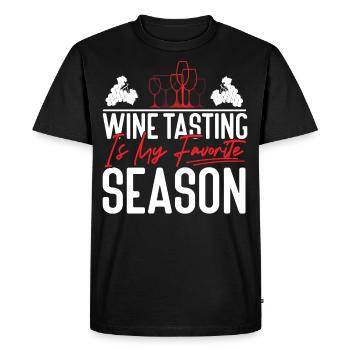 Dégustation de vin de sommelier - T-shirt Premium bio Homme - noir - Devant - Nico (187cm)